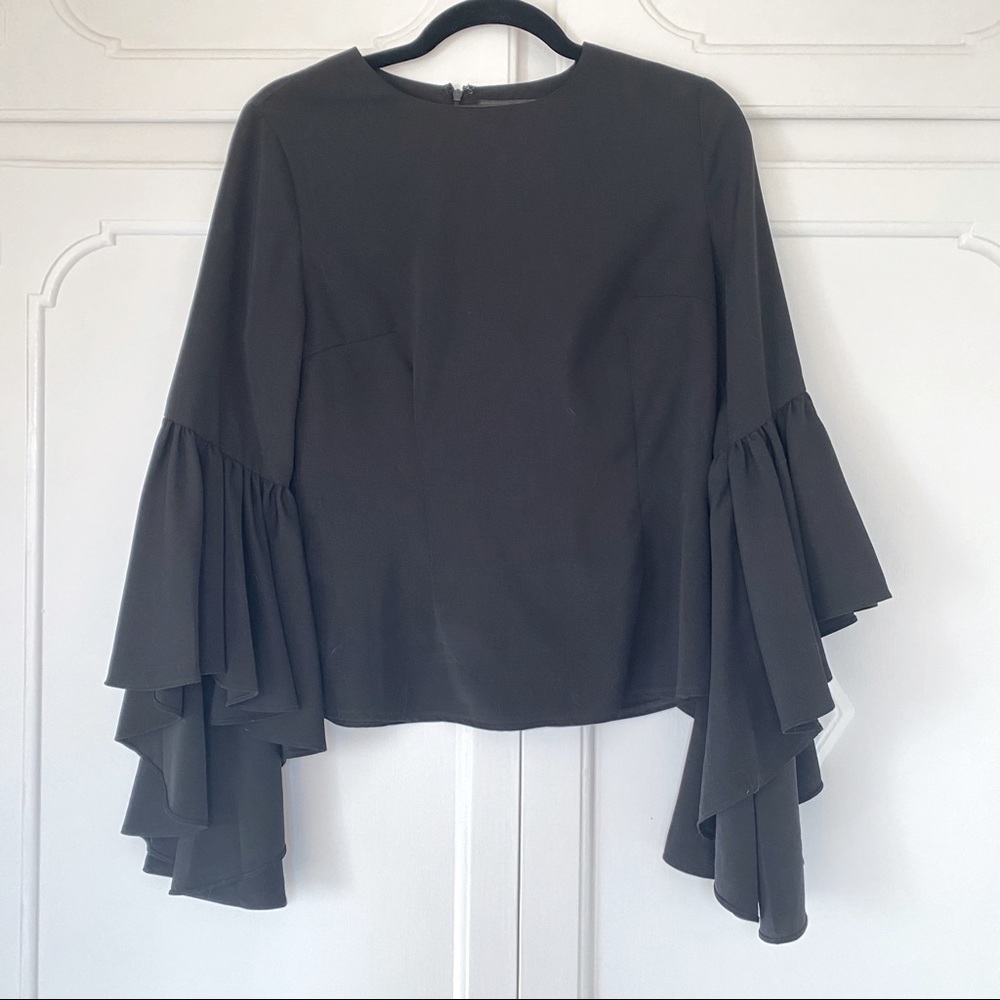Flemenco Sleeved Black Blouse